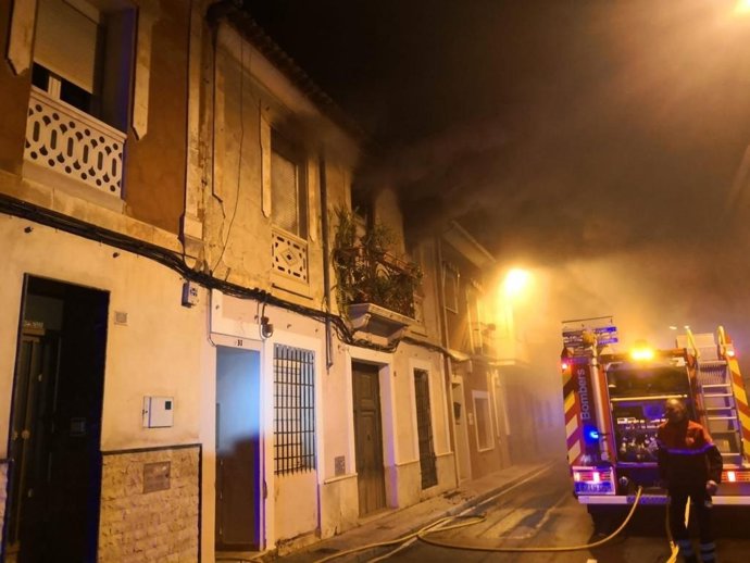 Efectivos del Consorcio en un incendio.