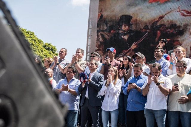 Manifestación en favor de Juan Guaidó