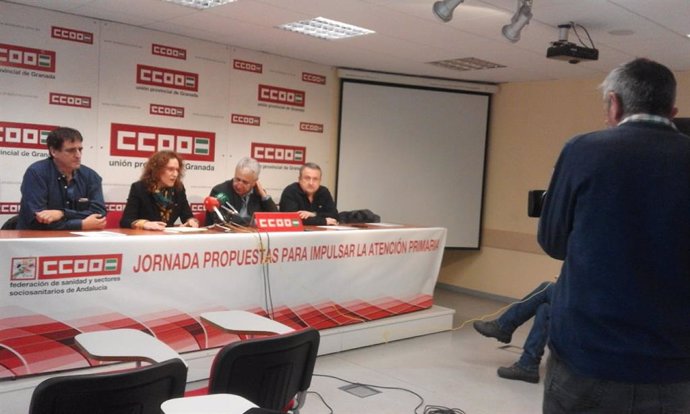Rueda de prensa de CCOO, con su secretaria general en Andalucía, Nuria López