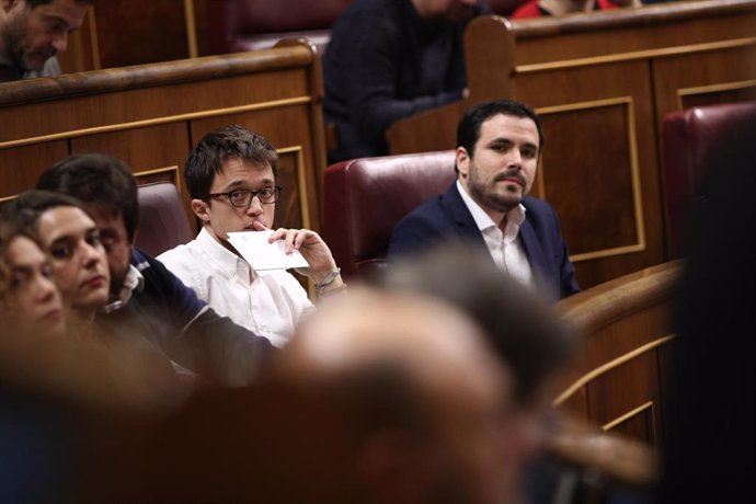 Errejón y Garzón en la sesión de control al Gobierno en el Congreso