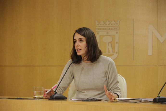 La portavoz del Ayuntamiento de Madrid, Rita Maestre, ofrece rueda de prensa tra