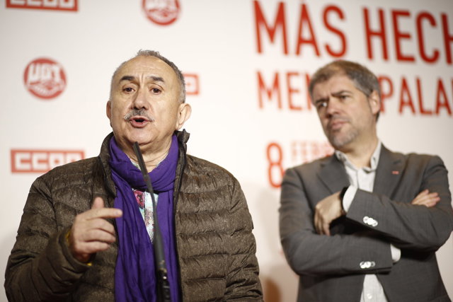Bajo el lema 'Más hechos y menos palabras' CCOO y UGT convocan en un acto a 10.000 delegados