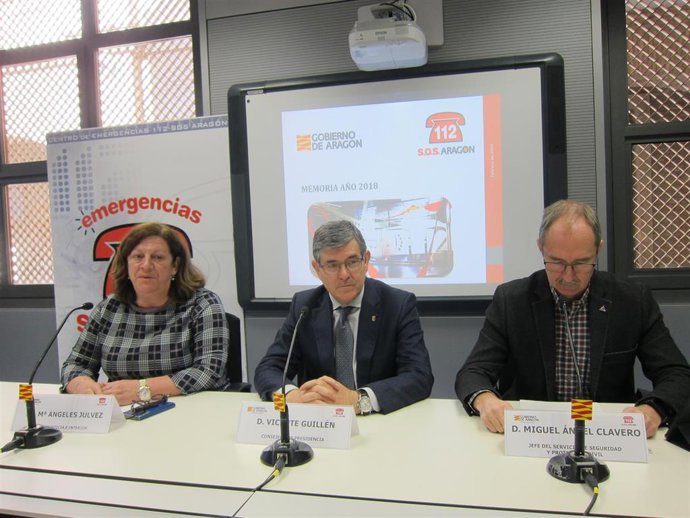 Presentación del balance de actividad del 112 Aragón en 2018