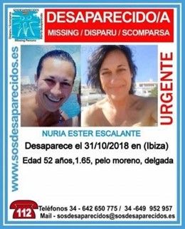 Cartel desaparición Nuria Ester Escalante