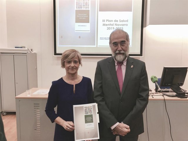 Begoña Flamarique y Fernando Domínguez en la presentación del Plan de Salud Ment