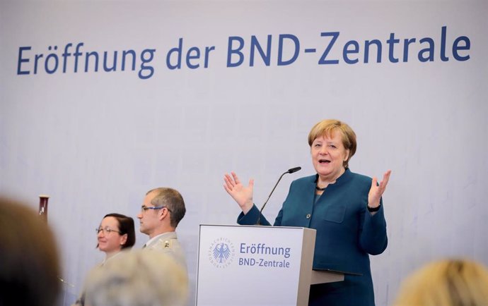 Angela Merkel inaugura la nueva sede de los servicios de Inteligencia