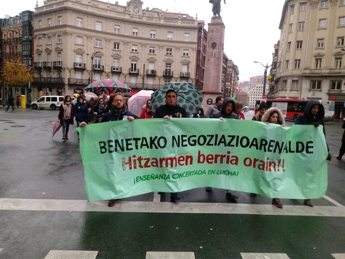 Protesta de sindicatos de Enseñanza Concertada, en una imagen de archivo