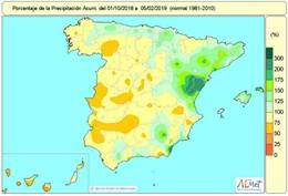 La mayor parte de España tiene déficit de lluvias