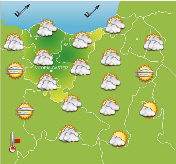 Nubosidad predominante de tipo medio y alto este sábado en Euskadi