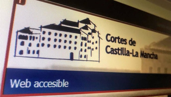 Pantallazo de la página de las Cortes con la web accesible