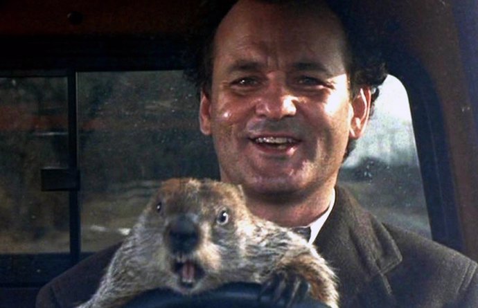 Bill Murray en Atrapado en el tiempo (El día de la marmota)