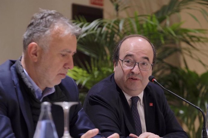 El secretario general del PSC, Miquel Iceta, este sábado en Tenerife