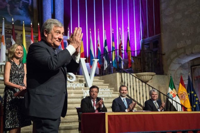 Antonio Tajani en el Monasterio de Yuste, en la edición de 2018