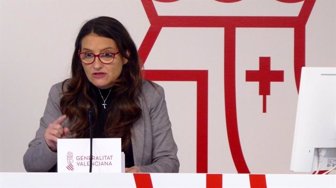 Mónica Oltra en la rueda de prensa del pleno del Consell