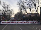 Foto: Taxistas vuelven a manifestarse para mostrar que van a seguir con "la lucha frente a la privatización del transporte"