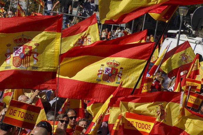 Manifestación en la Plaza de Colón de Madrid por la unidad de España