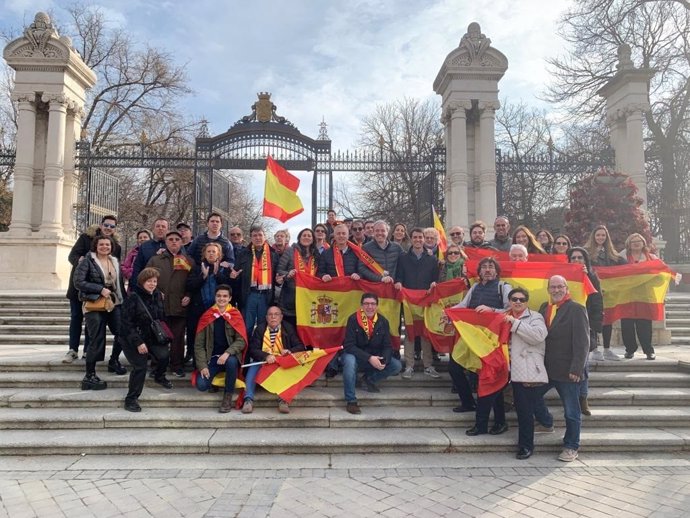 Representantes del PP Aragón este domingo en Madrid
