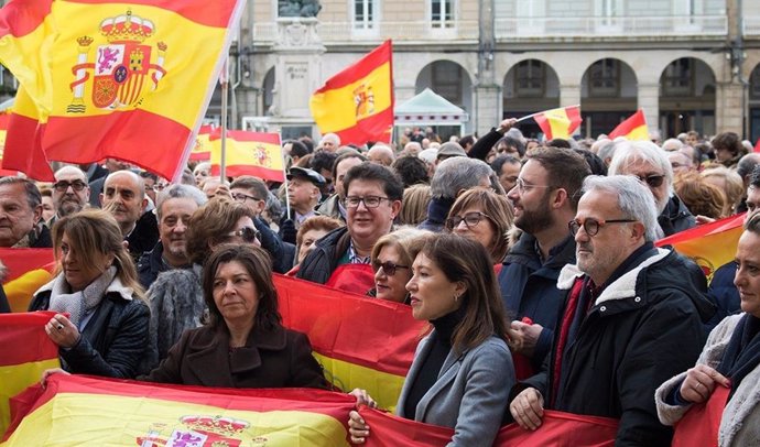 Manifestación de A Coruña "por la unidad de España" para secundar la llevada a c