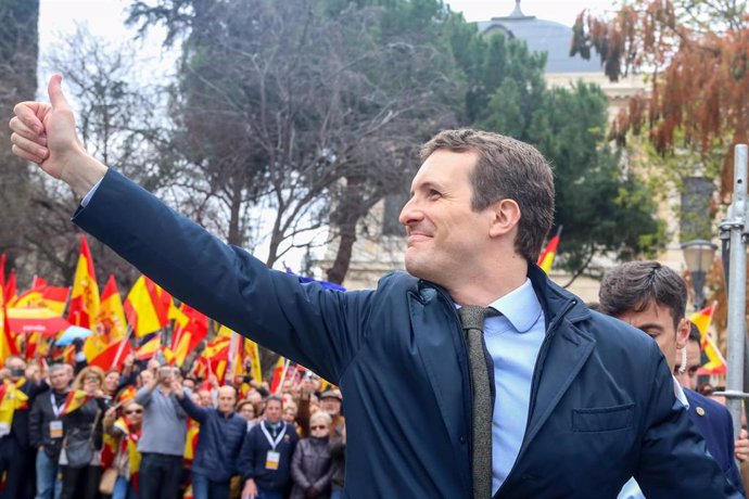 Concentración en la Plaza de Colón (Madrid) bajo el lema 'Por una España unida' 