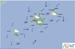 El tiempoy, hoy lunes 11 de febrero, en Baleares