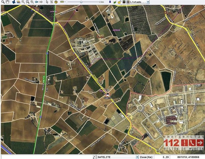 Imagen por satélite del lugar del accidente