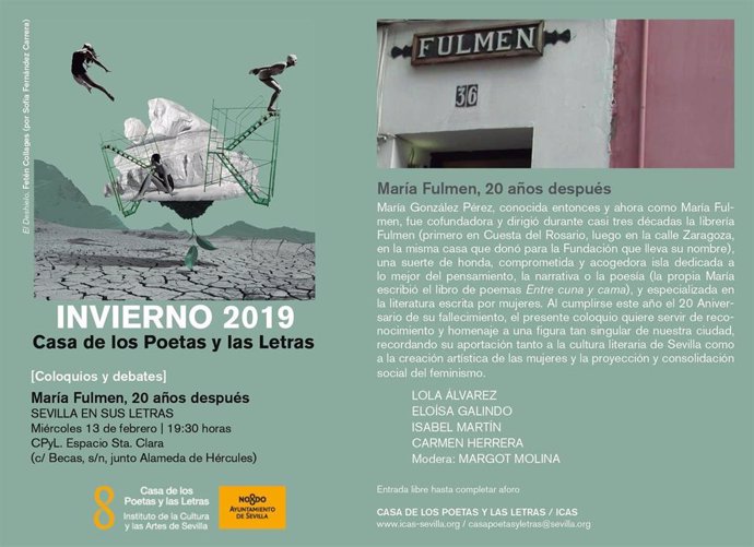 Programa coloquio 'María Fulmen. 20 años después'