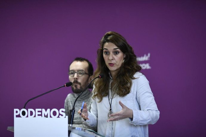 Rueda de prensa de Podemos sobre actualidad política y la situación presente de 