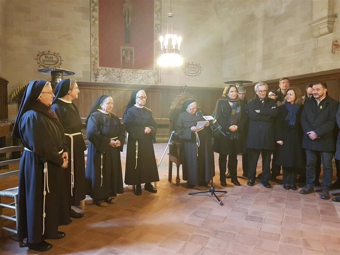 Visita de la corporació municipal al monestir de Pedralbes el 2018