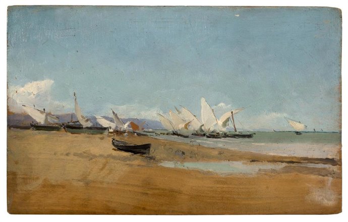 Velas en la playa de Valencia, 1886-1889. Museo Sorolla, inv. 228