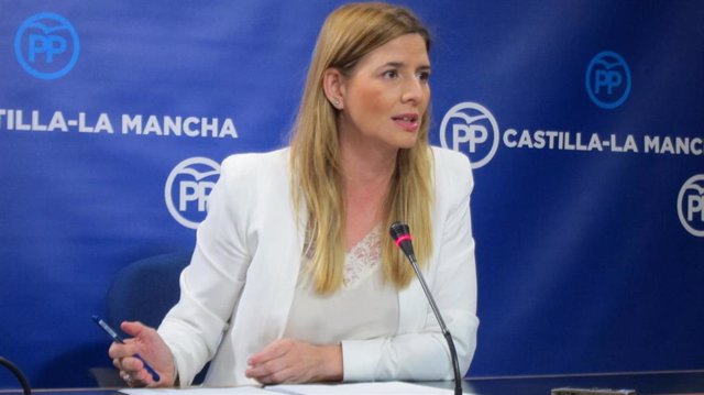 La secretaria general del PP de C-LM, Carolina Agudo, en rueda de prensa