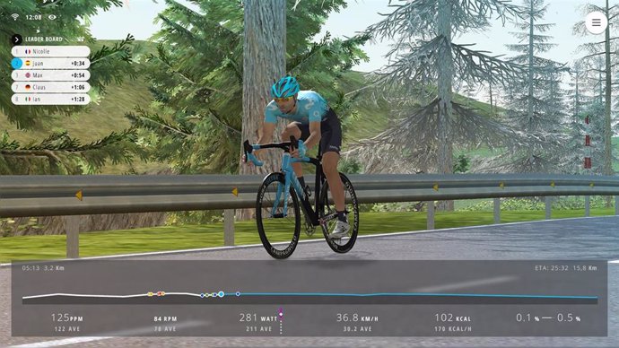 Competición virtual de ciclismo