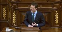 Casado reivindica lo que hizo el PP contra el proceso independentista y dice que los PGE están "heridos de muerte"