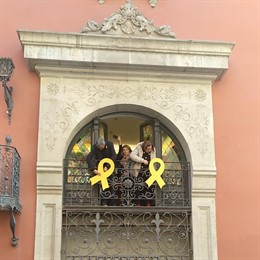 La presidenta de la Diputación de Lleida, Rosa Maria Perelló, junto a la vicepre