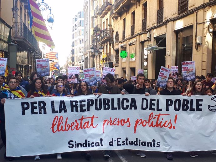 Manifestació del Sindicat d'Estudiants a Barcelona