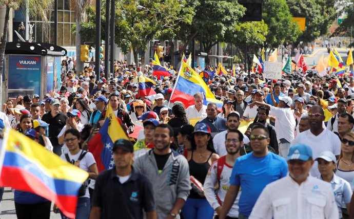 Manifestación en Caracas contra el Gobierno de Nicolás Maduro