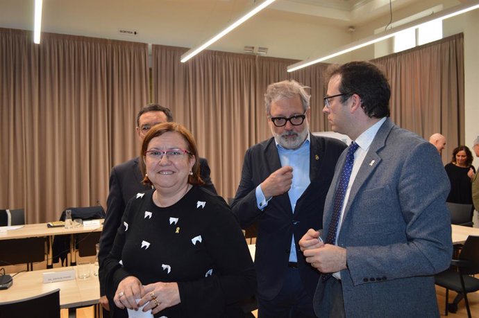 Rosa Maria Perelló juntament amb Ramon Farré, Flix Larrosa i Marc Solsona