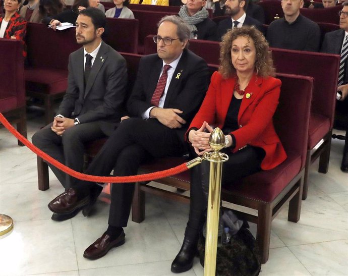El presidente de la Generalitat Quim Torra en el primer día del juicio al 'Procé