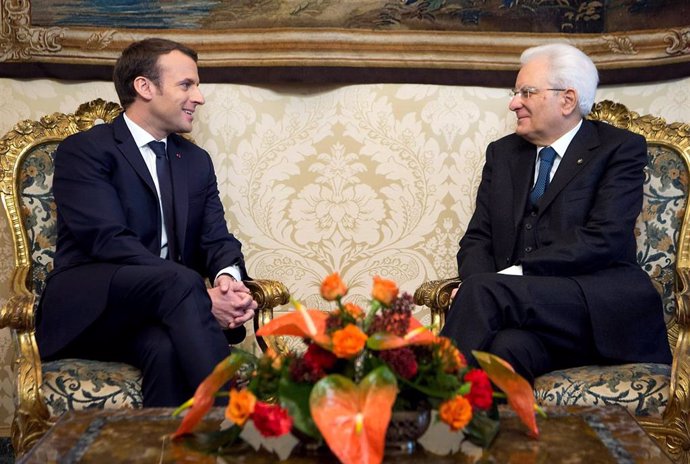 Reunión entre los presidentes de Francia e Italia, Emmanuel Macron y Sergio Matt
