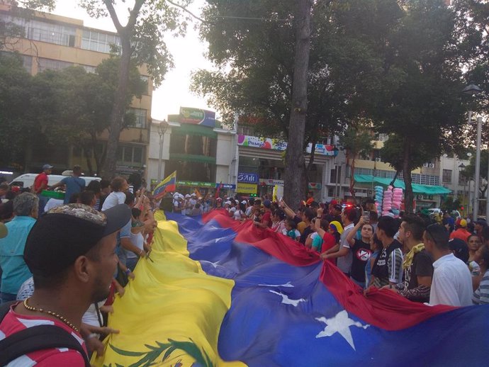 Manifestación opositores venezolanos en Colombia