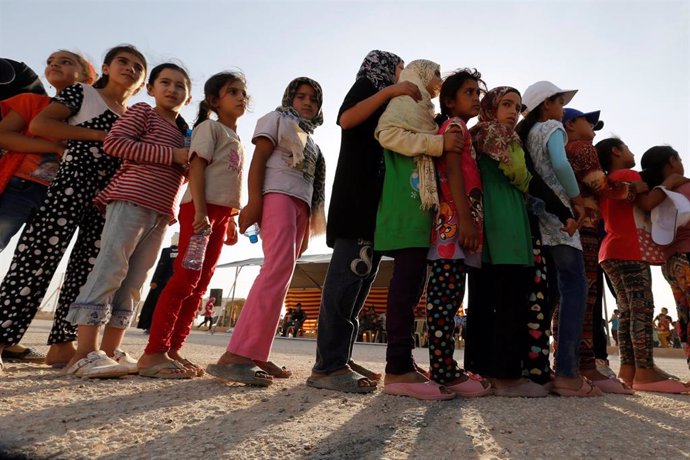 Un grupo de niñas sirias refugiadas en Jordania