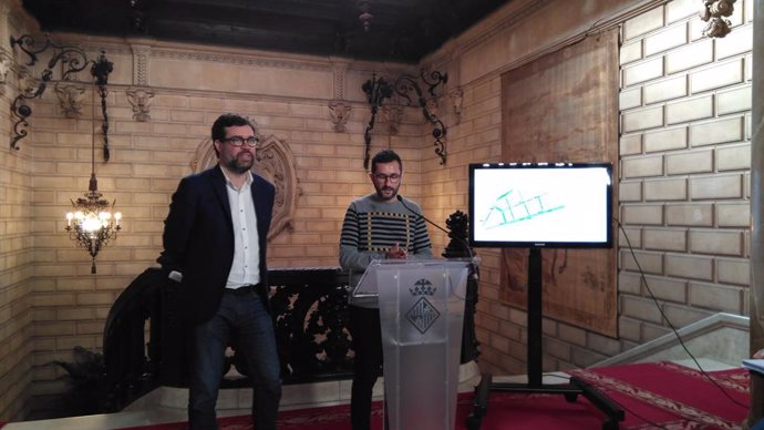 L'alcalde de Palma, Antoni Noguera, i el regidor de Mobilitat, Joan Ferrer