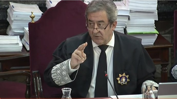 Javier Zaragoza interviene durante la segunda jornada del juicio por el 'procés'