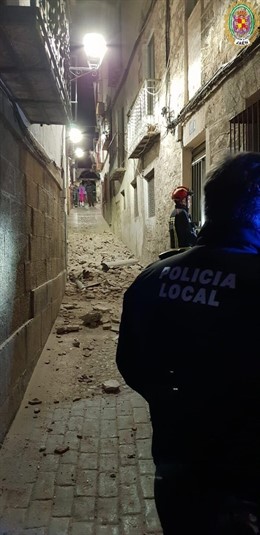 Derrumbe en la calle Elvín