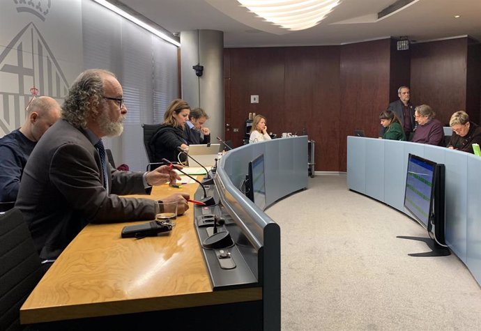El comisionado de Seguridad de Barcelona, Amadeu Recasens, en comisión municipal