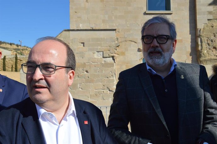 Miquel Iceta y Félix Larrosa, en la Seu Vella de Lleida