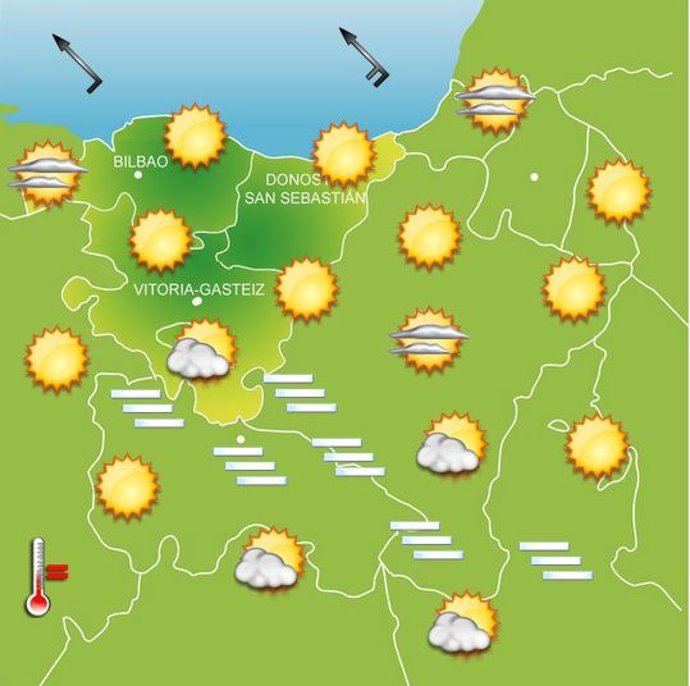 Nubes bajas y nieblas en el sur por la mañana y tarde soleada este jueves en Eus