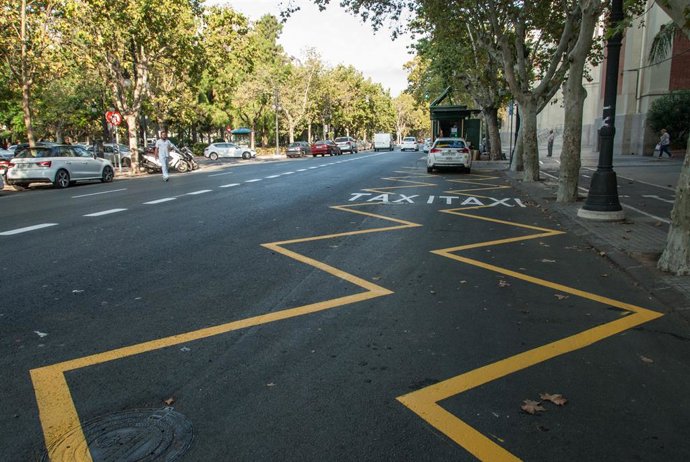 Carril EMT-Taxi en Blasco Ibáñez