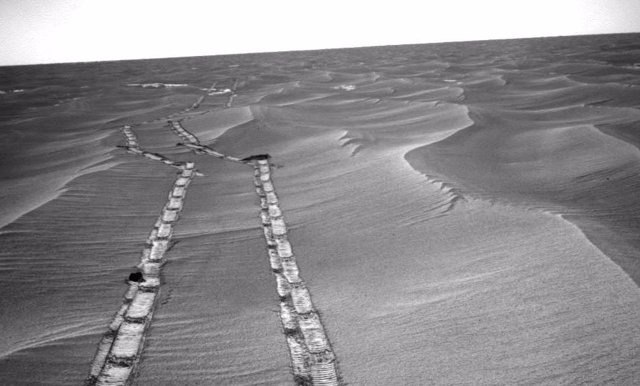 Huellas del rover Opportunity