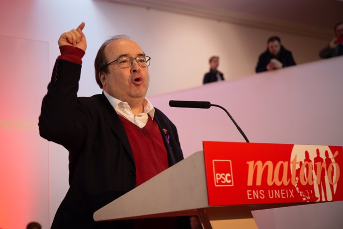 Presentación del socialista David Bote a la reelección de la alcaldía de Mataró (Cataluña) 