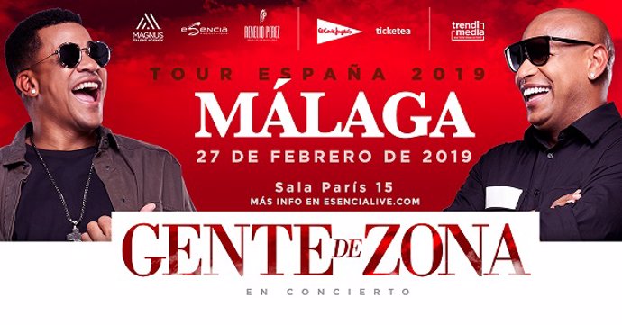Cartel concierto de Gente de Zona en Málaga